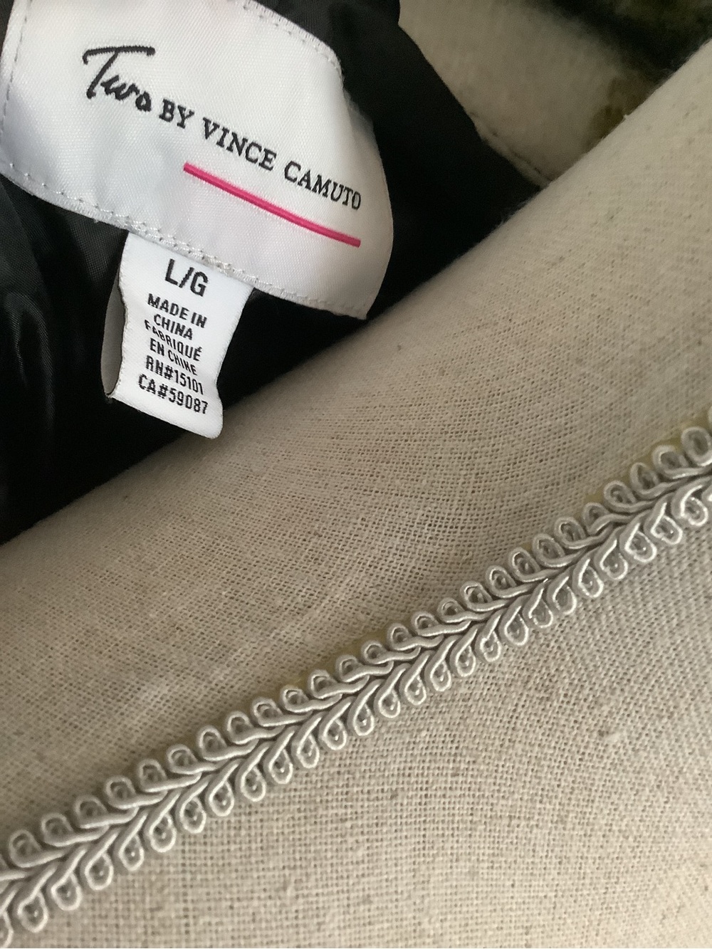 Vince Camuto Olive Green, Black & Cream Plaid Teddy Shacket - Picture 3 of 6